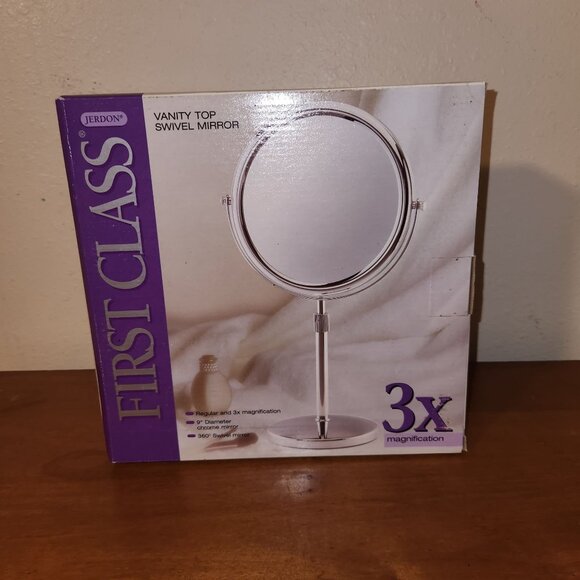 Jerdon First Class 3X Magnification Swivel Vanity Mirror - Picture 1 of 6